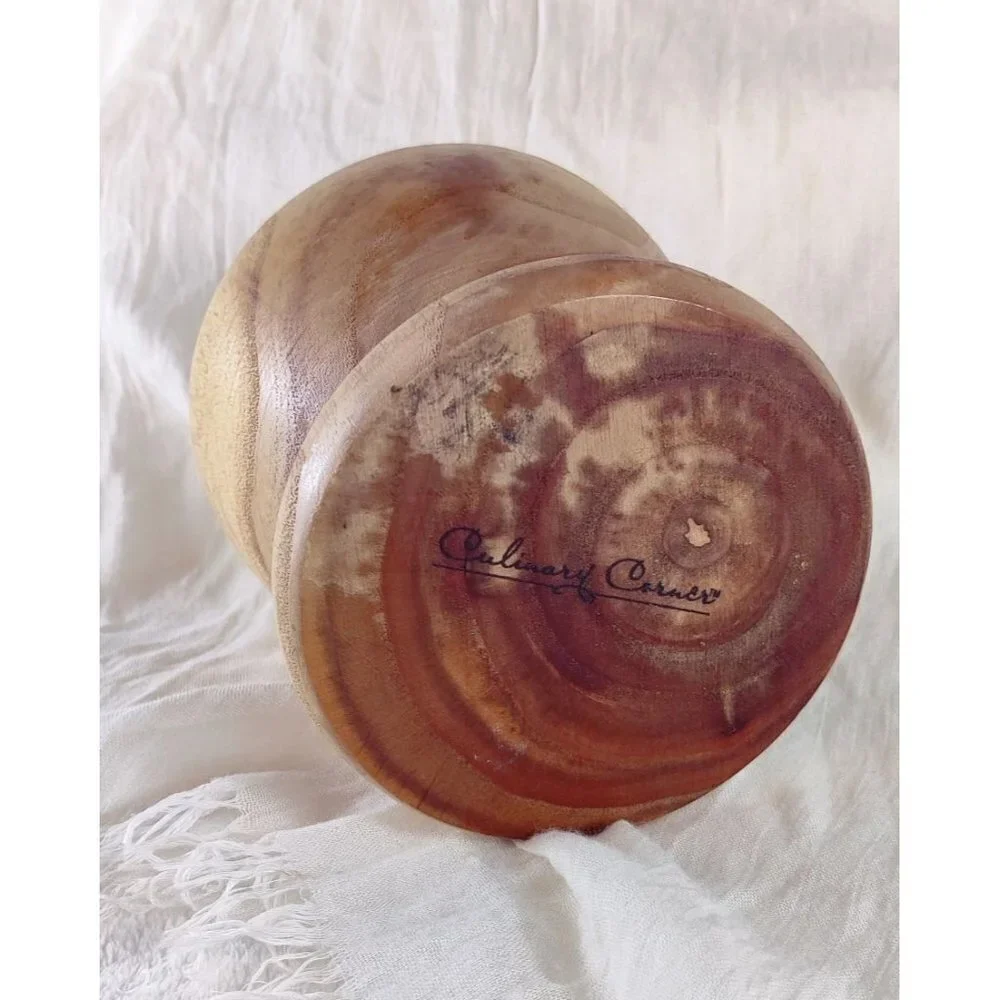 Culinary Corner Wooden Mortar Bowl Decorative Decor Kitchen 5